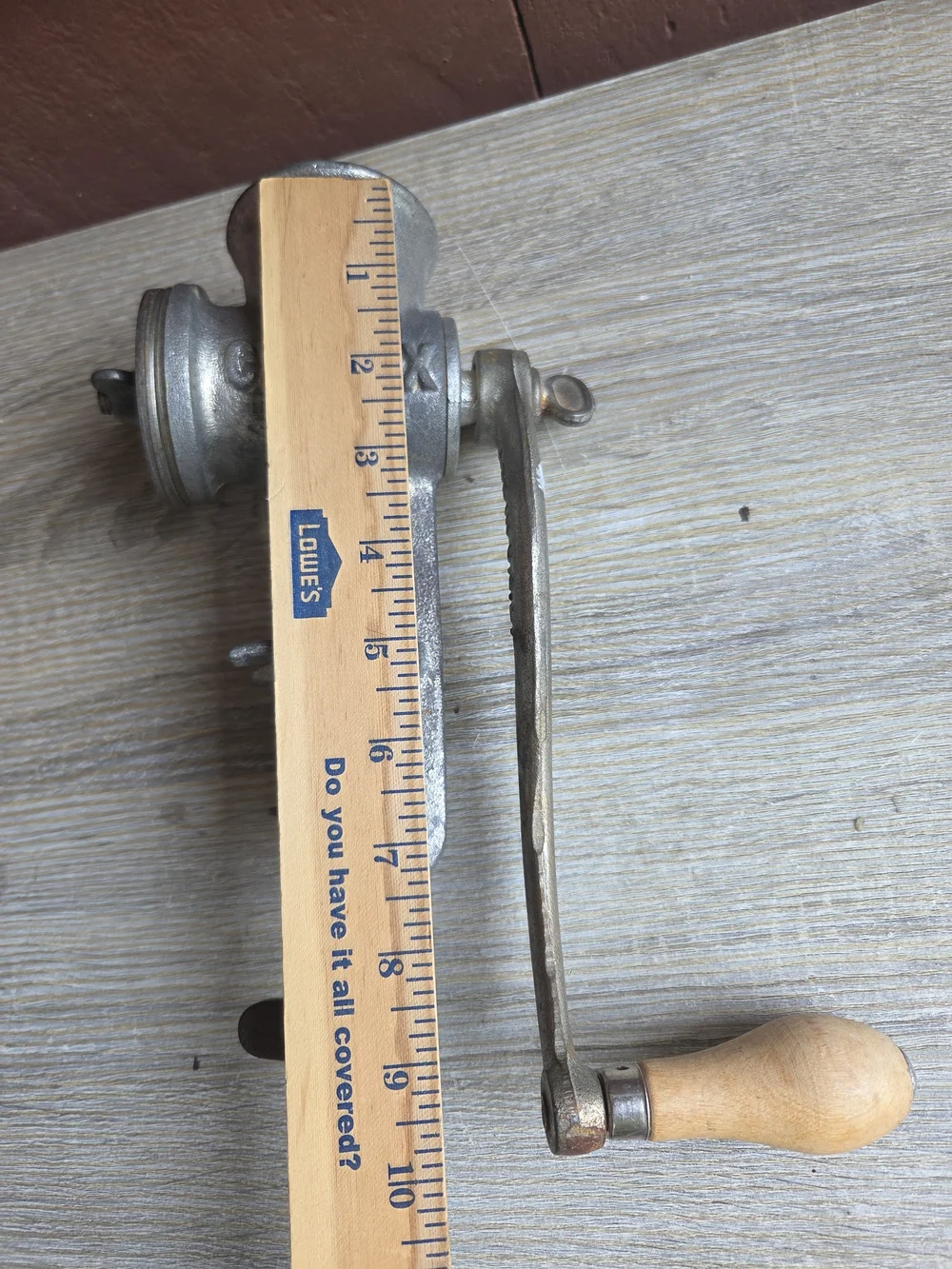Cast Iron Manual Meat Grinder - Silver with Wood Handle